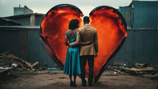 Restored couple embracing each other and looking forward to a brighter future together.