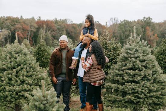 Family Friends in Trre Farm Family friends spending time together in a Christmas tree farm.